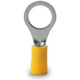 Ring Terminal, 12-10 Awg, Stud Size 1/4-3/8, Yellow - 50 pk.