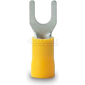 Spade Terminal, 12-10 Awg, Stud Size 8-10, Yellow - 50 pk.