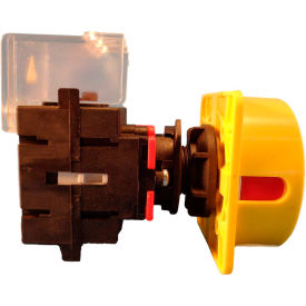 Disconnect Switch, 40A, 3-Pole, Red/Yellow, Center-Mount, Lockable
