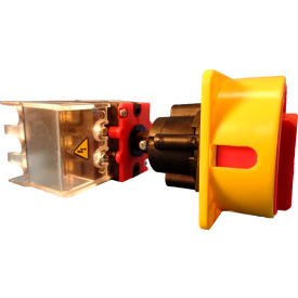 63A, 3-Pole Disconnect Switch, Red/Yellow, DIN-Mount, Coupling, Lockable