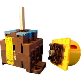 63A, 3-Pole Disconnect Switch, Red/Yellow, Din-Mount, Lockable