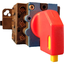 63A, 3-Pole Disconnect Switch, Red/Yellow, Din-Mount, Lockout