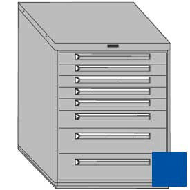 30"W Modular Cabinet 8 Drawers No Divider, 38"H, No Lock-Textured Regal Blue