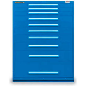 45"W Modular Cabinet 10 Drawers w/Dividers, 59"H, No Lock-Textured Regal Blue