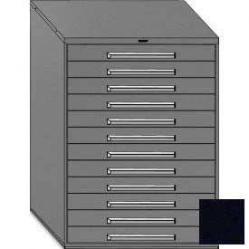 45"W Modular Cabinet 12 Drawers No Divider, 59"H & Lock, Textured Black