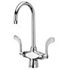 Double Lab Faucet with 5-3/8" Gooseneck and 4" Wrist Blade Handles - Lead Free