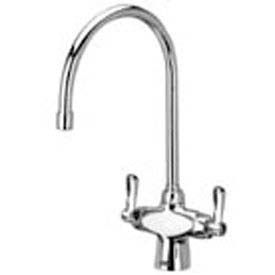 Double Lab Faucet with 8" Gooseneck and Lever Handles - Lead Free