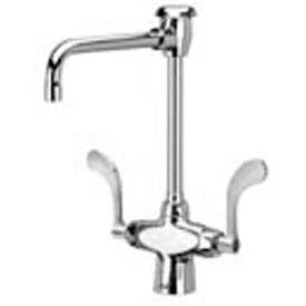 Double Lab Faucet with 6" Vacuum Breaker Spout and 4" Wrist Blade Handles - Lead Free