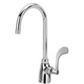 Single Lab Faucet with 5-3/8" Gooseneck and 4" Wrist Blade Handle - Lead Free