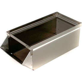 Stainless Steel Stacking Hopper Front Container, 5-1/2"W x 12"L x 4-1/2"H
