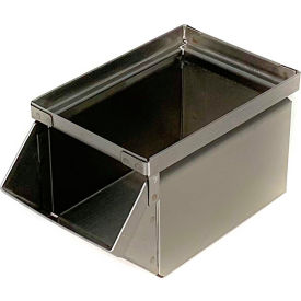 Stainless Steel Stacking Hopper Front Container, 4-1/2"W x 8"L x 4-1/2"H