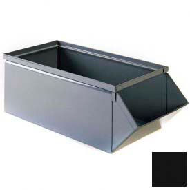 7-1/2"W x 15-1/2"D x 6"H Steel Hopper Front Container, Black
