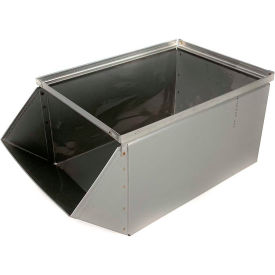 Stainless Steel Stacking Hopper Front Container, 12"W x 20-1/2"L x 9-1/2"H