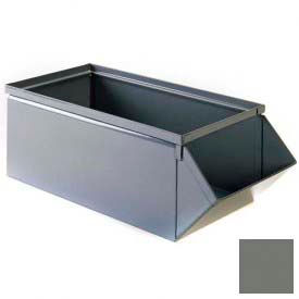 7-1/2"W x 15-1/2"D x 6"H Steel Hopper Front Container, Gray