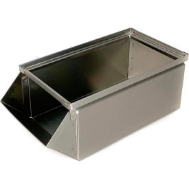 Stainless Steel Stacking Hopper Front Container, 7-1/2"W x 15-1/2"L x 6"H