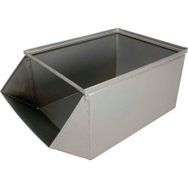 Stainless Steel Stacking Hopper Front Container, 15"W x 24"L x 11"H