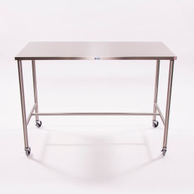 Stainless Steel Mobile Instrument Table, 33"W x 18"D, H-Brace