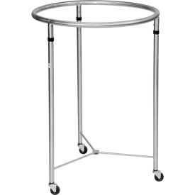 Round Chrome Hamper, 25" Diameter x 35"H