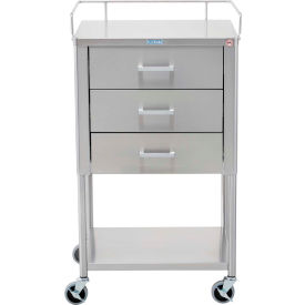 Saturn Anesthesia Utility Table with 3 Drawers, 20"L x 16"W x 34"H