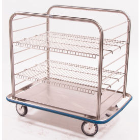 Open Case Cart with Two Wire Shelves, 42"L x 29"W x 40-1/4"H