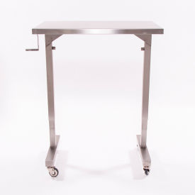 Stainless Steel Mobile Instrument Table, 36 x 20", Adjustable Height