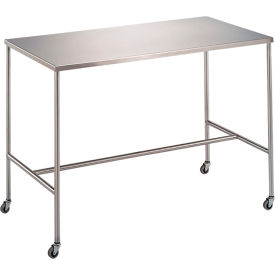 Stainless Steel Mobile Instrument Table, 30"W x 16"D, H-Brace