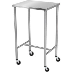Stainless Steel Mobile Instrument Table, 20"W x 16"D, H-Brace