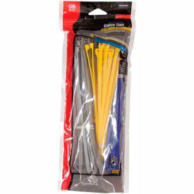 4" & 8" Assorted Colored Cable Ties, DoubleLock - 200 Pack