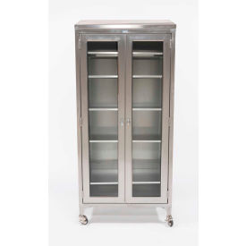 Instrument and Supply Cabinet, 5 Stainless Shelves, 35-5/8"W x16"D x 79-1/4"H