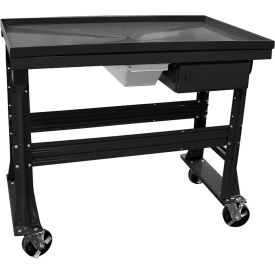 Teardown Bench, Fluid Container, Drawer, 60"W x 30"D, Black
