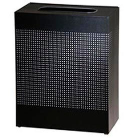 Silhouette Steel Rectangular Trash Can with Plastic Liner, 22-1/2 Gal., Black
