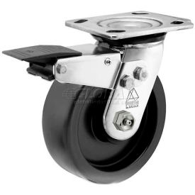 Prism Stainless Steel Total Lock Swivel Caster - Polyolefin - 5" Diameter