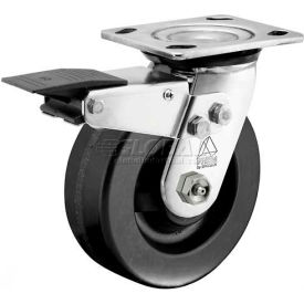 Prism Stainless Steel Total Lock Swivel Caster - Phenolic - 6" Dia.