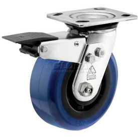 Stainless Steel Total Lock Swivel Caster - Eagle Urethane - 6" Dia.