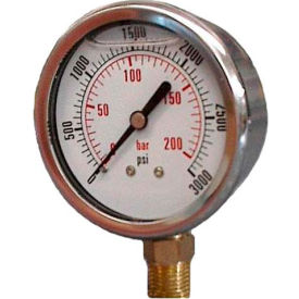 Dynamic 2 1/2 " Fluid Glycerine Filled Pressure Gage Stem 1500 PSI