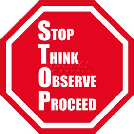 Durastripe 12" Octagon Sign - Stop Think Observe Proceed