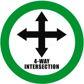 Durastripe 16" Round Sign - 4-Way Intersection