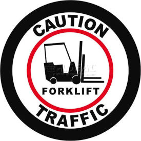 Durastripe 30" Round Sign - Caution Forklift Traffic