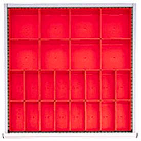 SC Drawer Layout, 24 Plastic Boxes 2" H