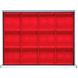 ST Drawer Layout, 12 Plastic Boxes 3" H