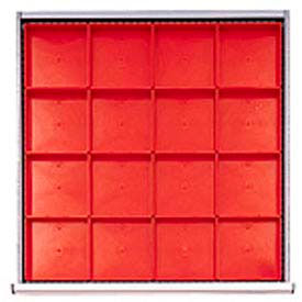 SC Drawer Layout, 16 Plastic Boxes 3" H