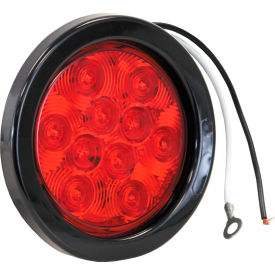 4" Round 10 Led Red Stop-Turn Tail Light W/ Grommet & Plug - Min Qty 4