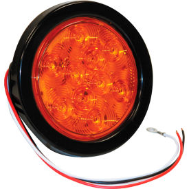 4" Round 10 Led Amber Turn & Park Light W/ Grommet & Plug