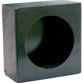 Single Round Black Steel Light Cabinet with End Lamp Hole - Min Qty 2
