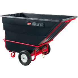 Rubbermaid Brute Rotomolded Towable Tilt Truck, Heavy Duty, 1-1/2 Cubic Yard Black