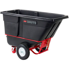 Rubbermaid Brute Rotomolded Towable Tilt Truck, Heavy Duty, 1 Cubic Yard, Black