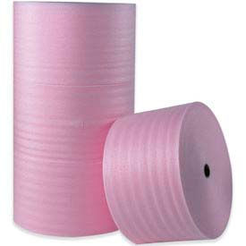 Anti Static Air Foam Rolls, 18"W x 250'L x 1/4" Thick, Pink, 4 Rolls