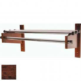 Wood Coat Rack with Metal Top Bars and 1" Hanging Rod - Mahogany