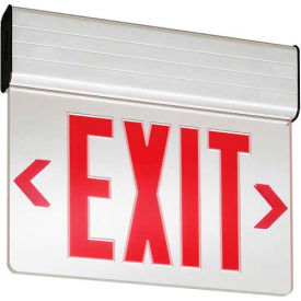 Red Surface Mount LED Edge-Lit Exit w/ Nickel-Cadmium Battery