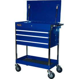 34-1/2" Professional 3 Drawer Blue Service Cart